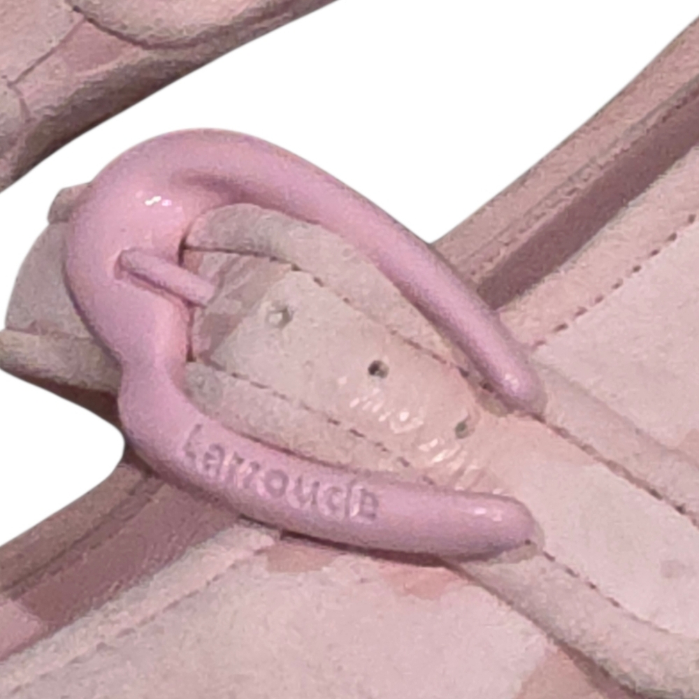 Larroudé Verona Mary Jane Ballet Flats - Sakura Pink Floral Jacquard 8 New​ - Picture 9 of 12